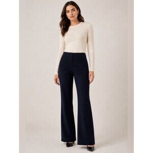 TORY BURCH Wool Women’s Navy Blue Textured  Pants